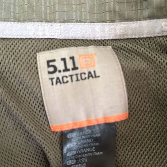 511 Tactical Mens Green Vented Fishing Snap Closure Shirt size L Large LOOK - Picture 10 of 15